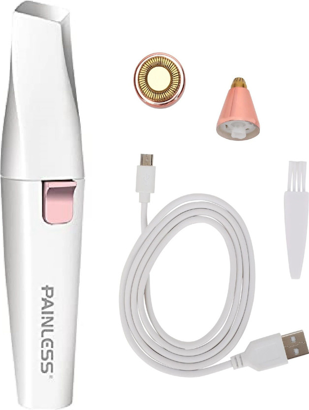 Painless 2 in 1 facial and eyebrow hair remover Cordless Epilator(White)