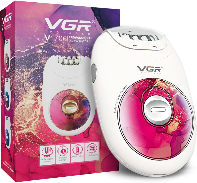 VGR V-706 Cordless Epilator(White, Pink)