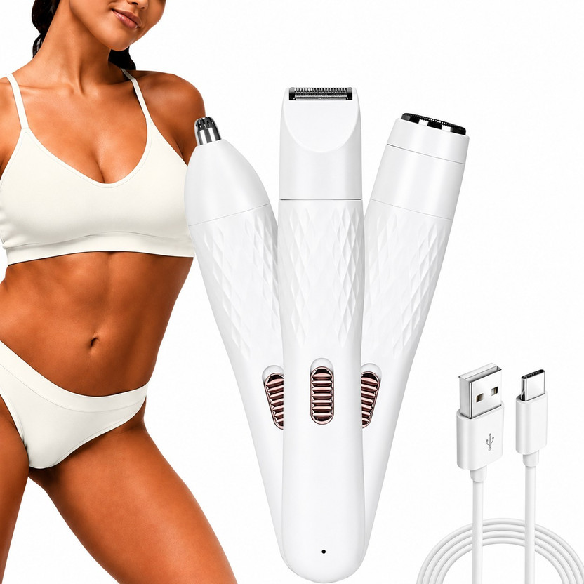 oleander oleander Epilator Bikini Trimmer for Women Private Part 3-in-1 Women Body Hair Removal Cordless Epilator(White) - Flipkart Deal