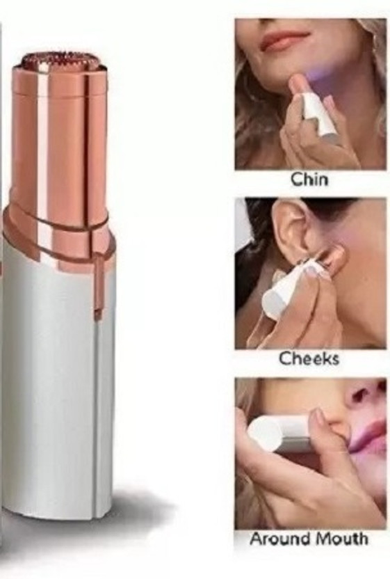 Antoj (flat mouth) gold plated Electric Facial Hair Remover, Machine For Women Cordless Epilator(White)
