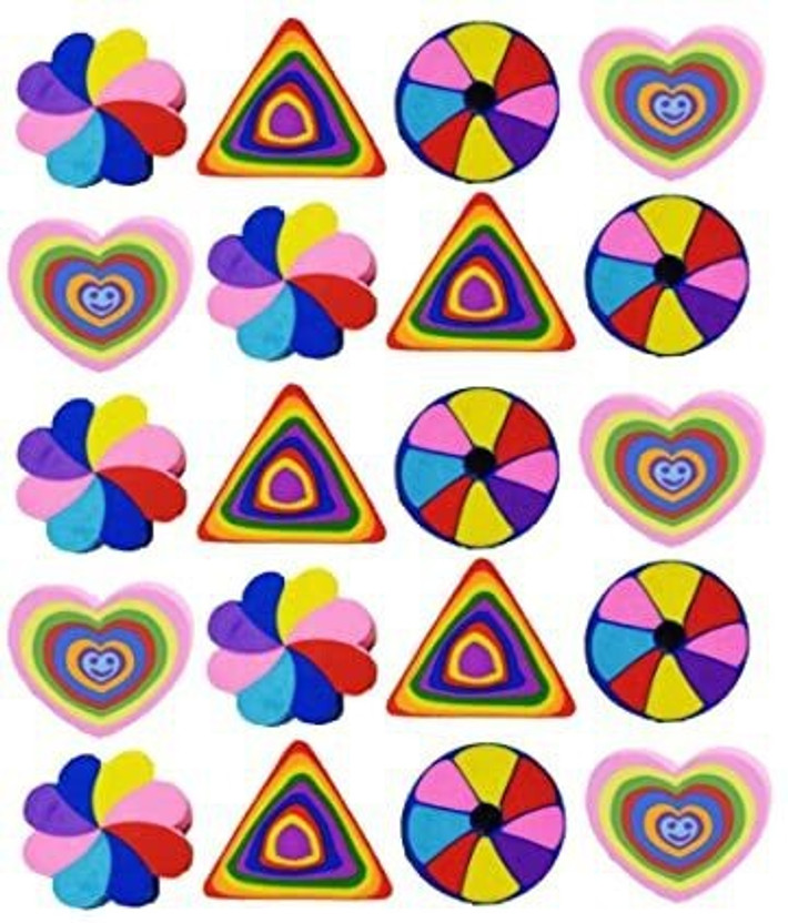 Pvention Return Gift In Bulk For Kids Multishape Rainbow Eraser For Kids School Supplies Non-Toxic Eraser(Set of 12, Multicolor)