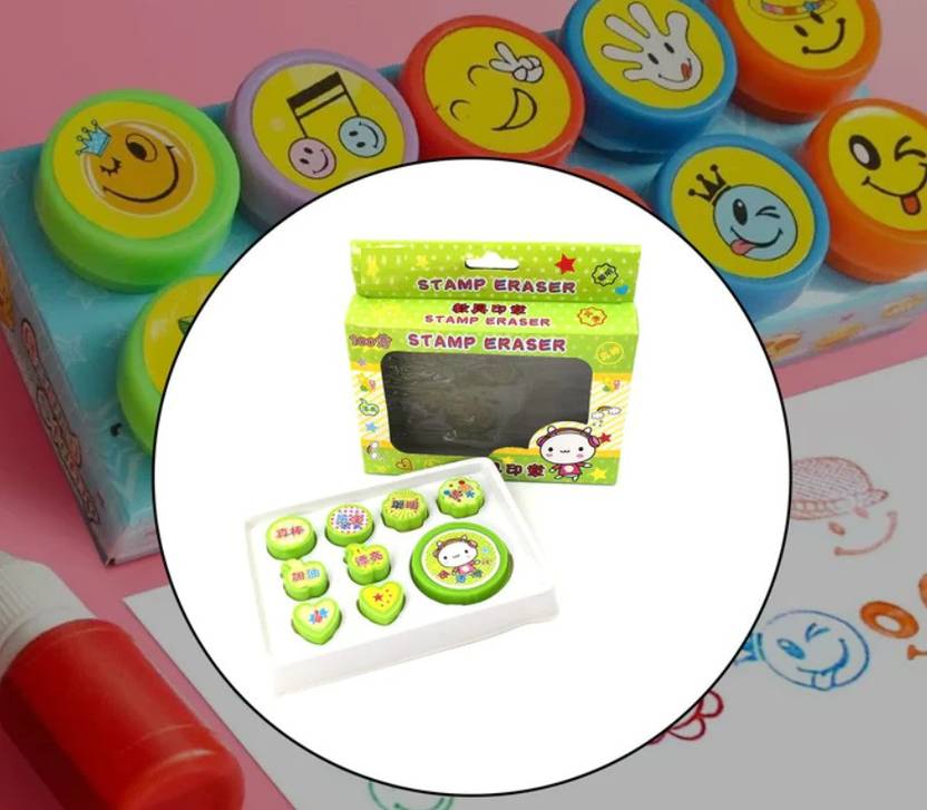 Zest4u 9 PC STAMP ERASERS SET FOR KIDS PLAYING PURPOSES