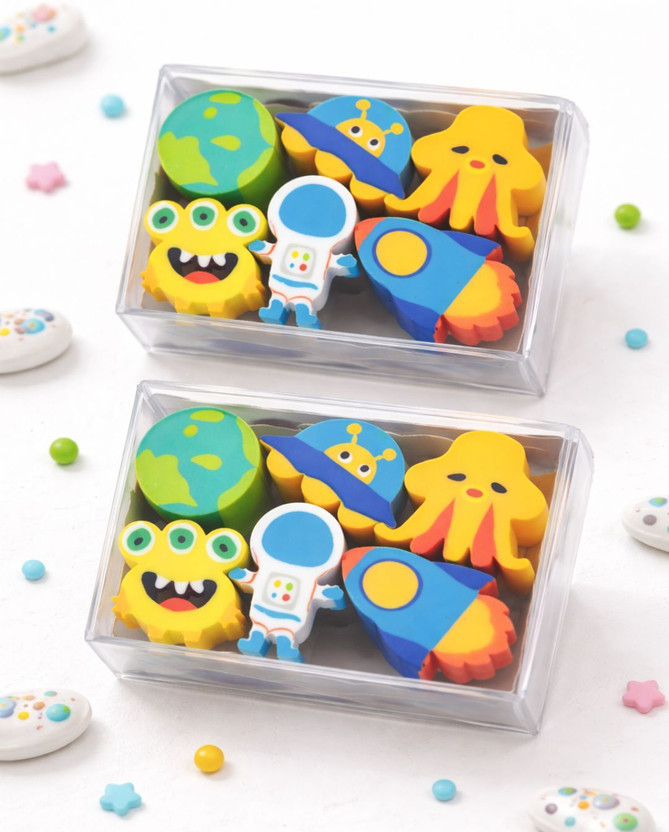 Yk Outer Space Adventures Non-Toxic Eraser(Set of 2, Multicolor)