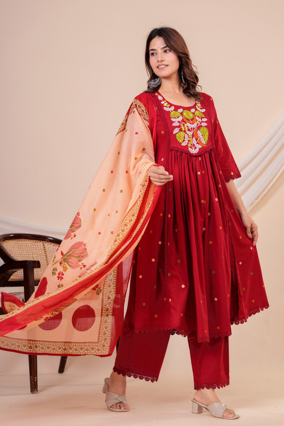 ISER INDIA Women Kurta Pant Dupatta Set