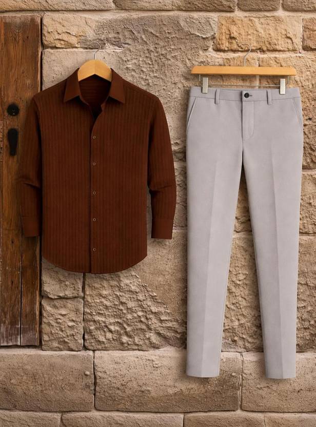 tyrell men cotton blend shirt pant set