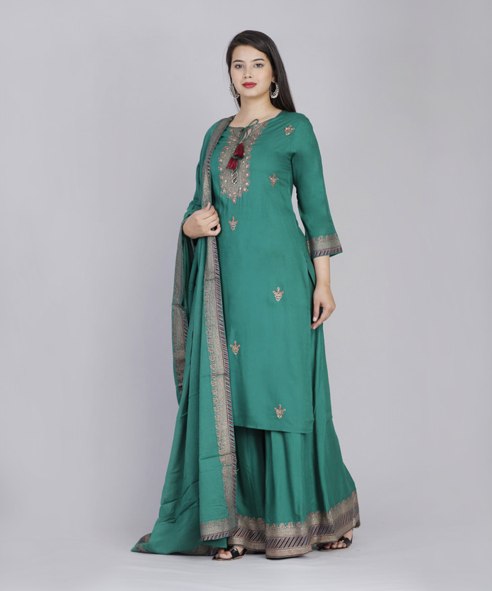 River of cloth Women Kurta Palazzo Dupatta Set