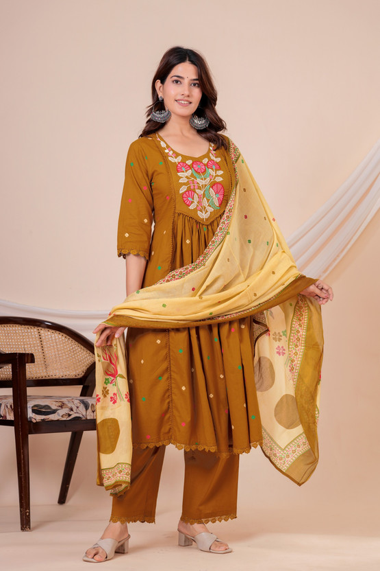 ISER INDIA Women Kurta Pant Dupatta Set