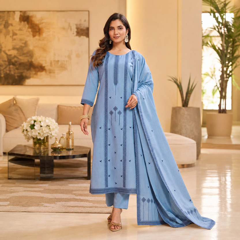CLOTHREDHVJ Women Kurta Pant Dupatta Set