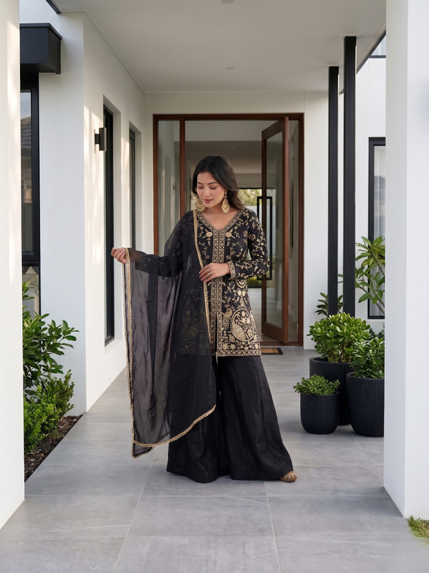 deeti Women Kurta Palazzo Dupatta Set