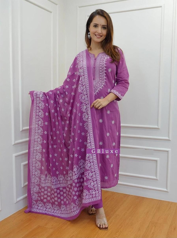 G Bluxe Women Kurta Pant Dupatta Set