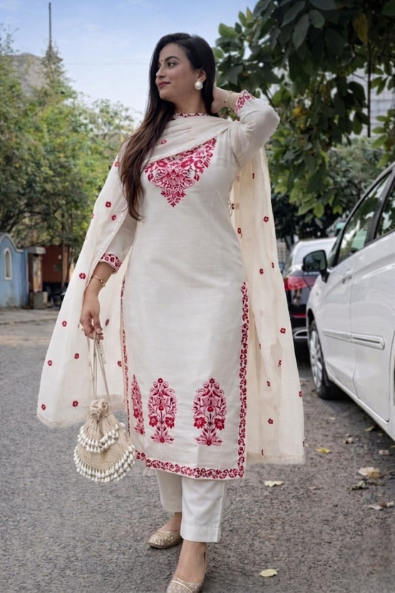 PILUDI Women Kurta Pant Dupatta Set