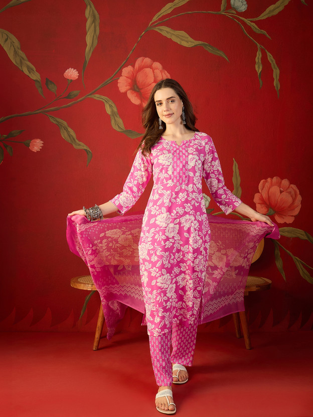 SURUKH Women Kurti Palazzo Dupatta Set