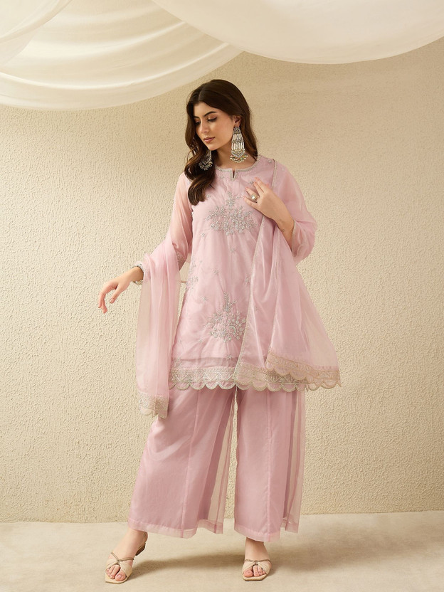 AVANSHEE Women Kurta Palazzo Dupatta Set