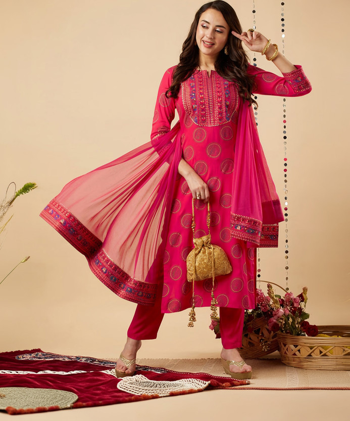 Wholesale Wholesale Wala Women Kurta Pant Dupatta Set - Flipkart Deal