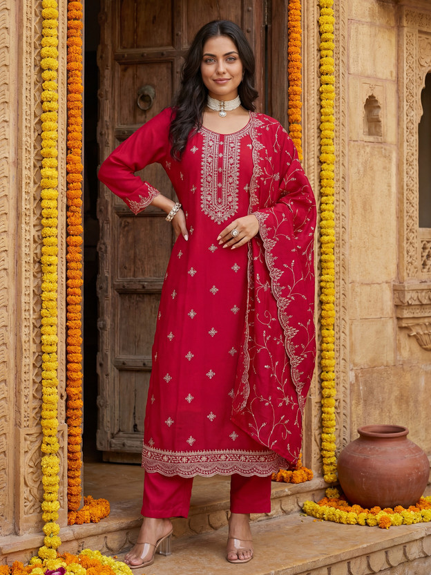Indo Era Women Kurta Pant Dupatta Set
