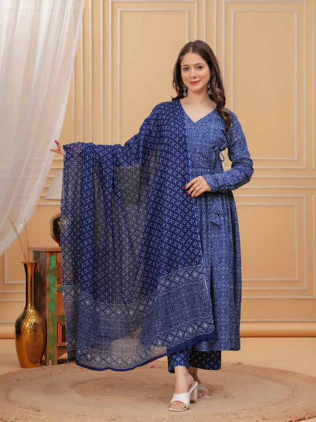 MANOJAVA Women Kurta Palazzo Dupatta Set