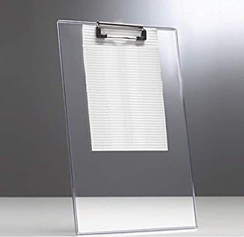 BARCROCK Paper clipboard Writing pad, exam Board for Kids/Students, Transparent exam pad(Set of 1, White)