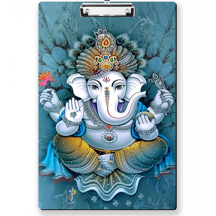 Regalocasila Lord Ganesha (Ocean Blue) Digital Printed Exam Pad(Set of 1, Multicolor)