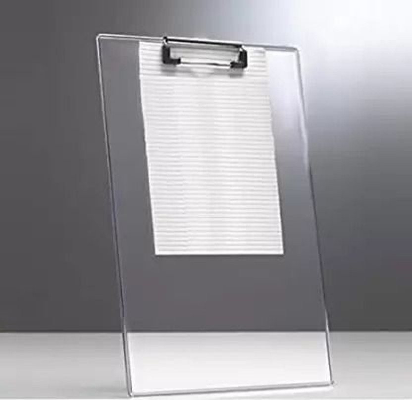 rj group Paper clipboard Writing pad, exam Board for Kids/Students, Transparent exam pad(Set of 1, White)