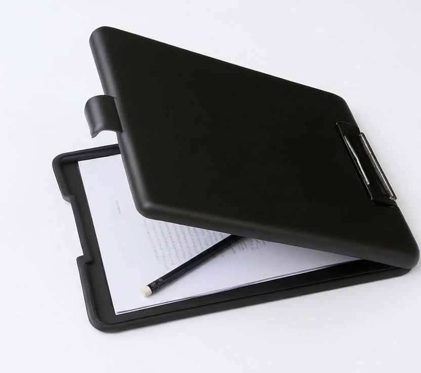 AQUATIDE Plastic Exam Pad Clipboard Writing Board for Students(Set of 1, Black)