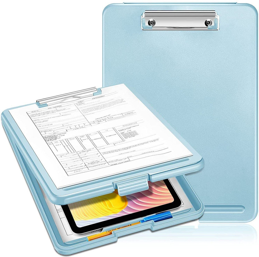 ART RANGER A4 Clip Pad/Clipboard with Storage Case,Students Office Use(Set of 1, Light Blue)