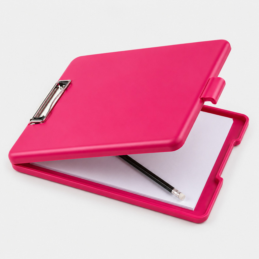 AQUATIDE A4 Plastic Writing Pad with Clip & Storage(Set of 1, Pink)