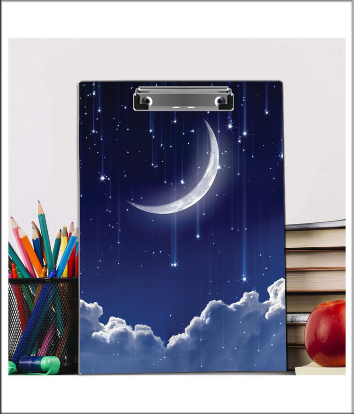 Amazing creative half moon design exam pad | clipboard | writing pad | wooden exam pad(Set of 1, Multicolor)