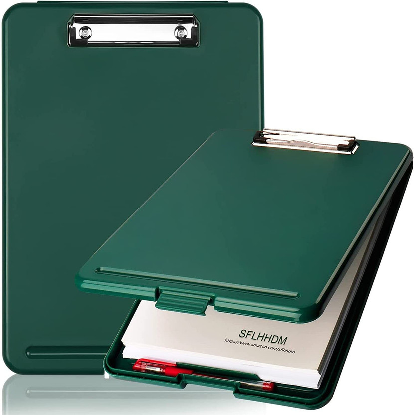 PINOPZA Clipboard Box File Storage Case Plastic Clipboard Exam Board with Storage Box(Set of 1, Multicolor)