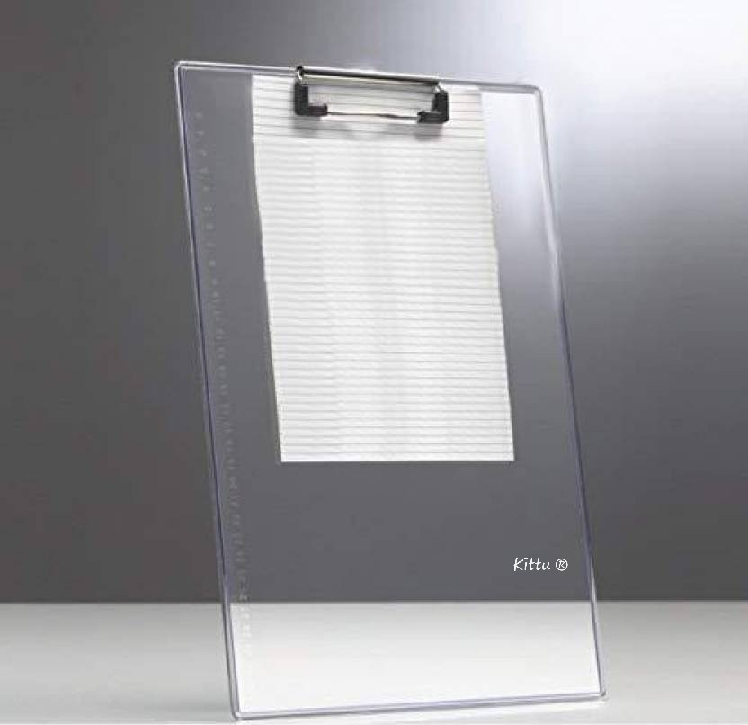 Dacto2pick Crystal Clear Exam Writing Pad Boost Focus and Confidence Transparent Clipboard(Set of 1, White)