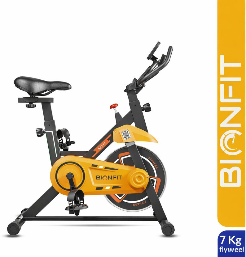 BIONFIT Spin z12 Gym Cycle for Home Workout and Fitness, User Weight: 120kg, Cardio Spinner Exercise Bike(Yellow, Black)