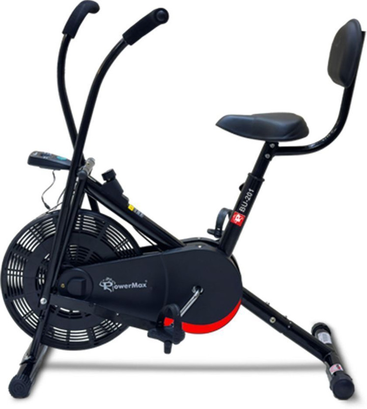 Powermax Fitness BU-201 with Moving Handlebars & LCD Display for Home Cardio Stationary Dual-Action Stationary Exercise Bike(Black)