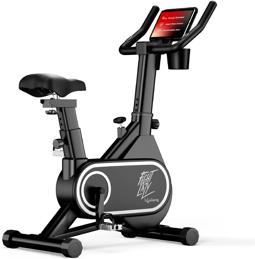 Lifelong LLSBB50 Fit Pro Spin Fitness Upright Stationary Exercise Bike(Black)