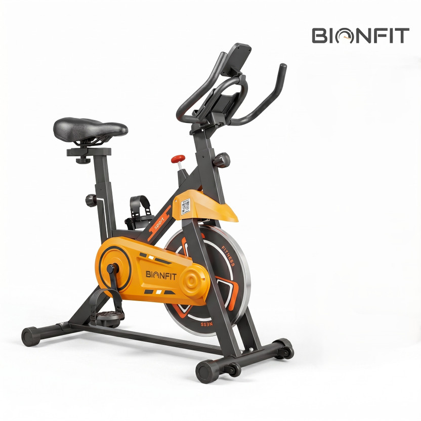BIONFIT Spin z12 Gym Cycle for Home Workout and Fitness, User Weight: 120kg, Cardio Spinner Exercise Bike(Yellow, Black)