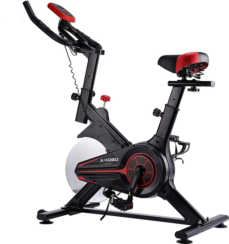 KOBO Fitness Spin Cycle With Hand Pulse Spinner Exercise Bike(Yellow)