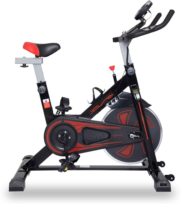 Lifelong LLF45 Fit Pro Spin Fitness Upright Stationary Exercise Bike(Black)
