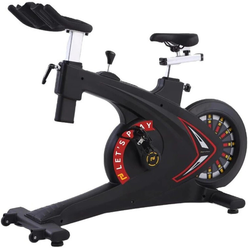lets play Commercial Spin Bike with Magnetic Gear 28kg Heavy-Duty Flywheel Indoor Cycles Exercise Bike(Black)