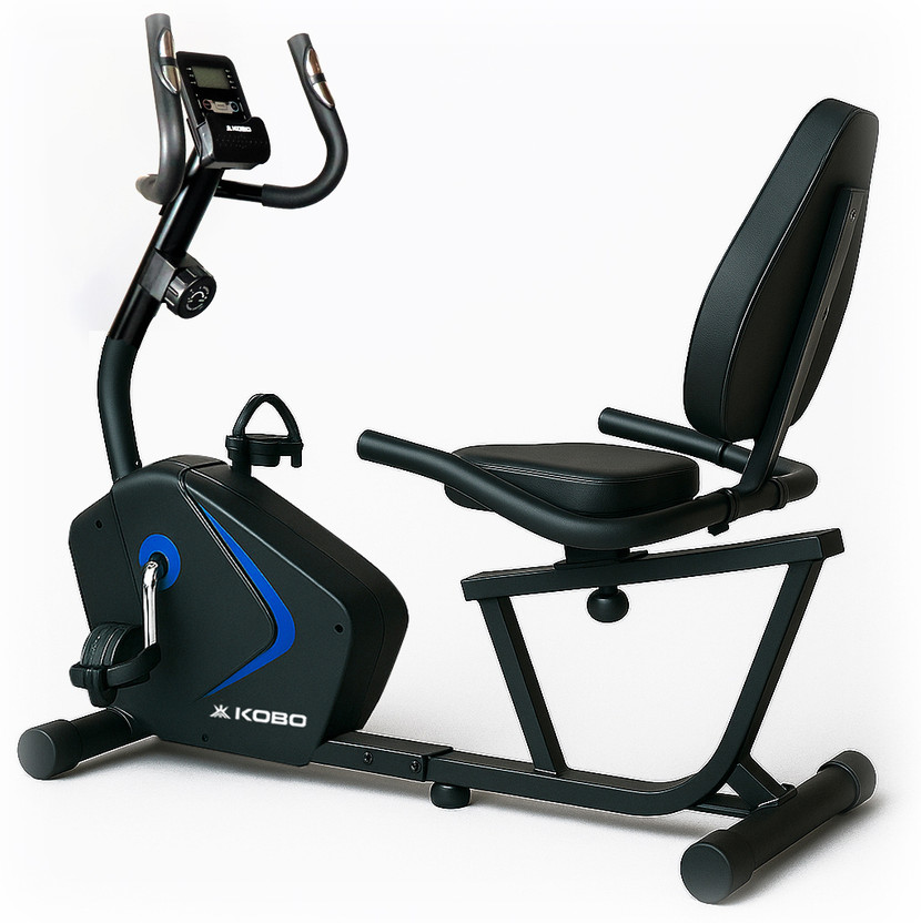 KOBO Recumbent Exercise Bike RB-2 with 3kg Flywheel & Hand Pulse Sensors Recumbent Stationary Exercise Bike(Multicolor)
