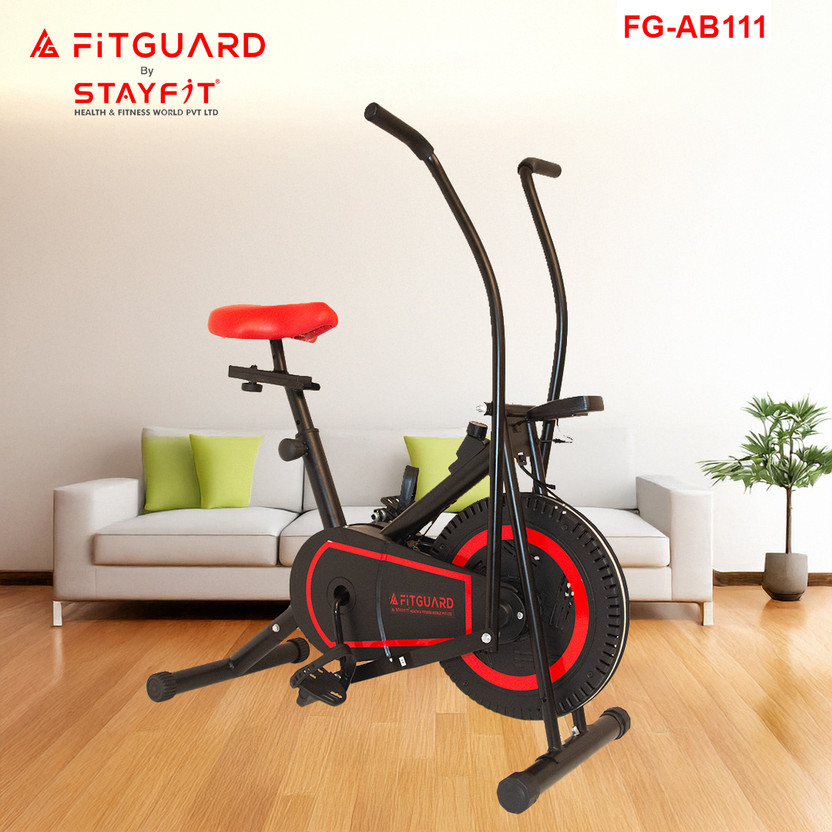FITGUARD FG-AB 111 By STAYFIT Workout Bike for Home Use Moving Handle & Seat Adjustment Indoor Cycles Exercise Bike(Red, Black)