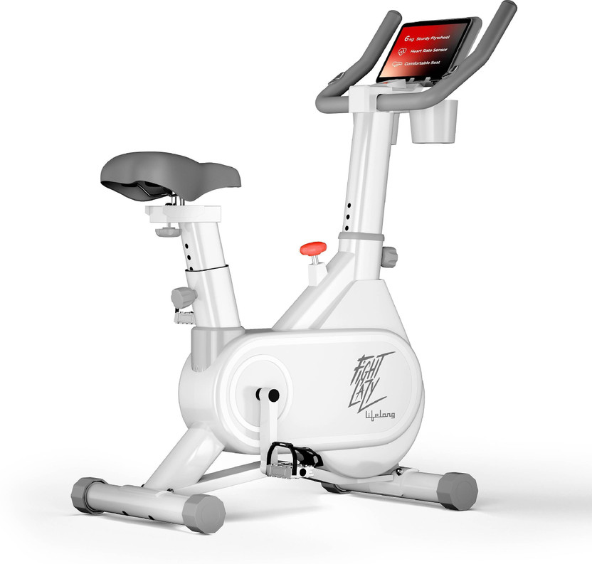 Lifelong LLSBB49 Fit Pro Spin Fitness Upright Stationary Exercise Bike(White)