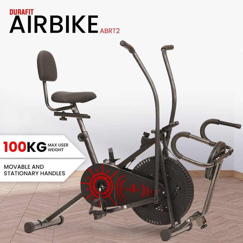 Durafit Air Bike Movable and Stationary Handles with Backrest, Twister