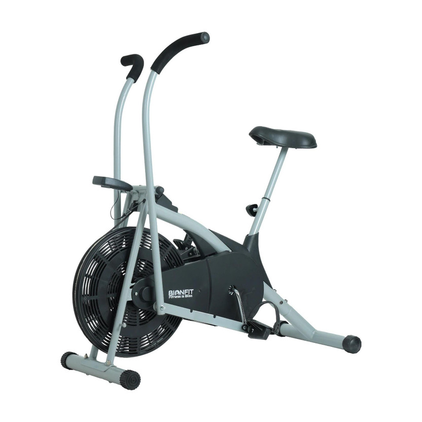 BIONFIT BIONFIT | Air Bike Fitness Cycle For Gym Curved Moving Best Cardio at Home Dual-Action Stationary Exercise Bike(Silver, Black) - Flipkart Deal