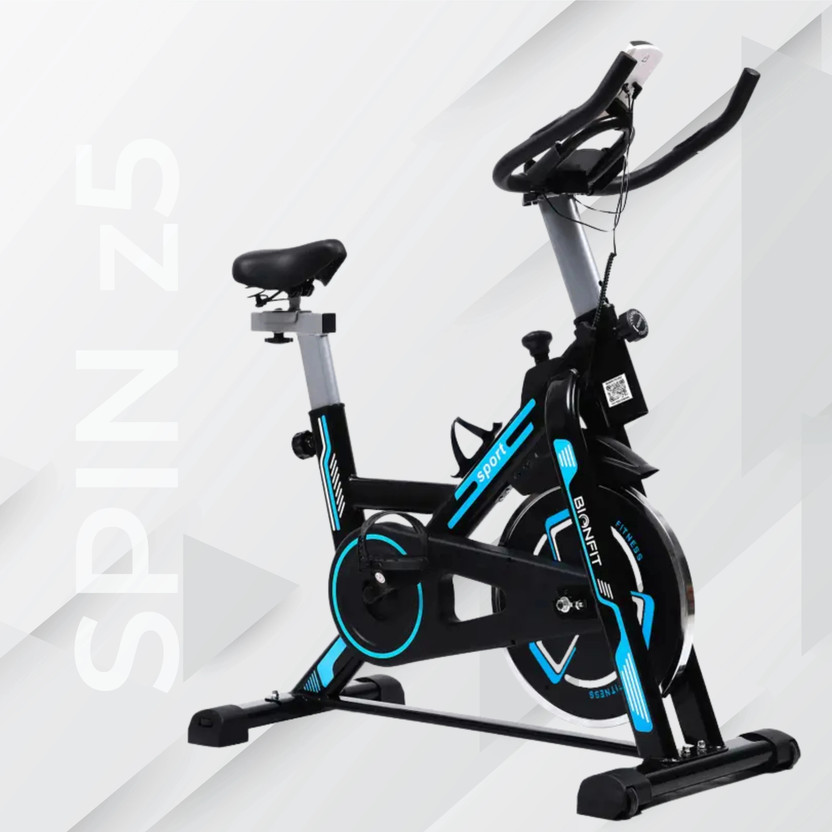 BIONFIT Spin z5 Gym Cycle for Fitness & Workout, 8 Kg Flywheel, Max User Weight: 130 kg Spinner Exercise Bike(Black, Blue)