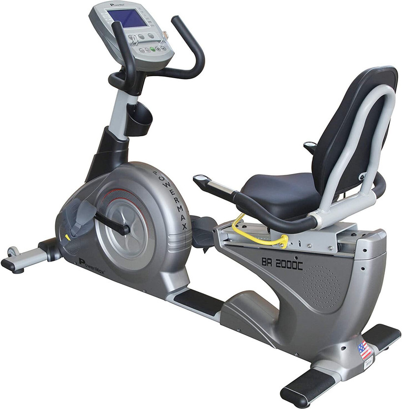 Powermax Fitness BR-2000C Commercial Recumbent Stationary Exercise Bike(Grey)