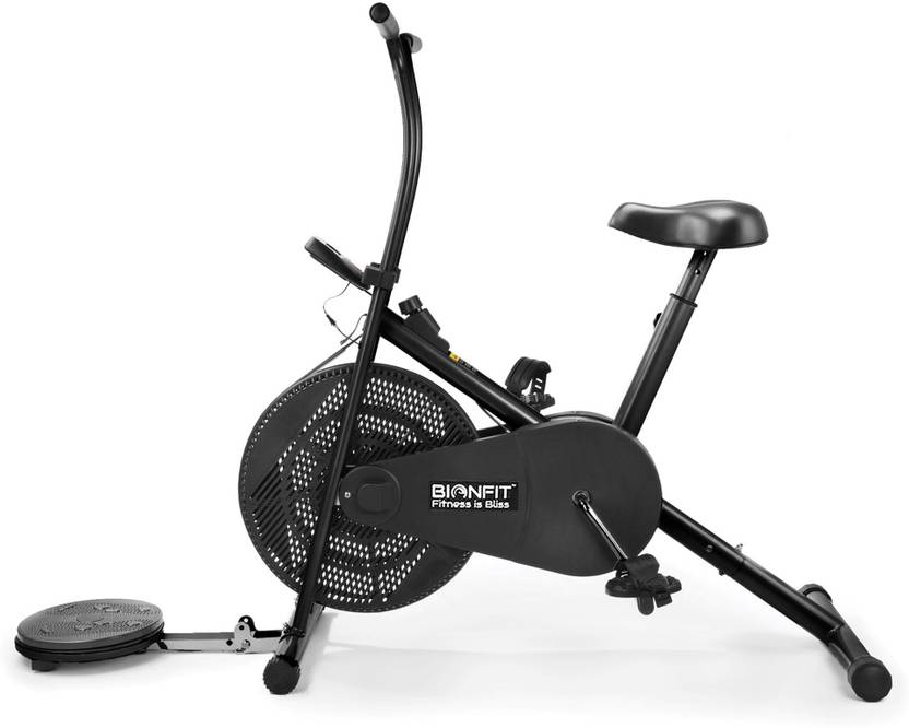 BIONFIT Air Bike Exercise Cycle for Home, Gym Workout with Fixed Arms & Tummy Twister Upright