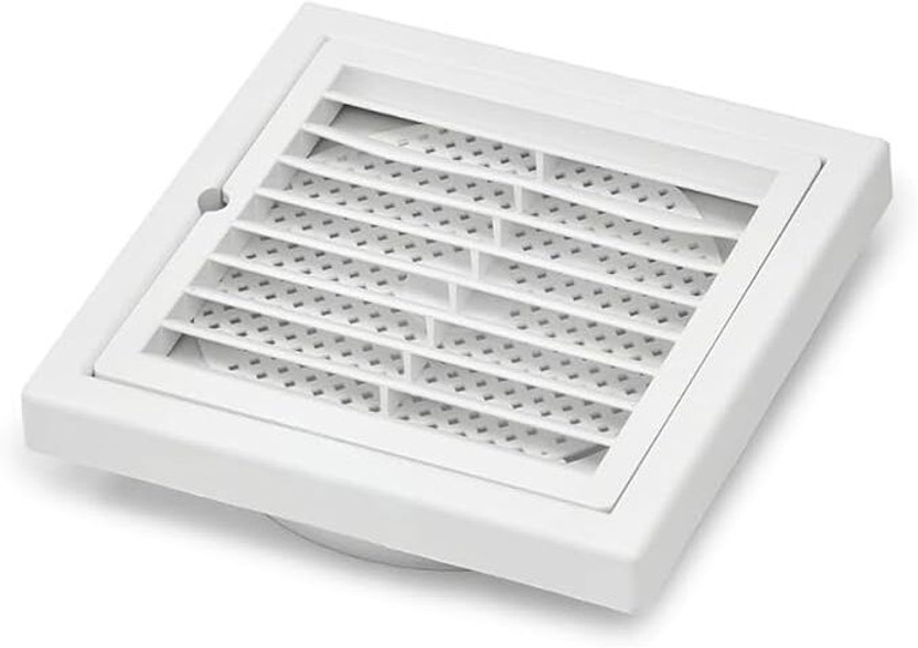 Ventlogic Square Plastic Vent Cover with Mesh for Exhaust Fan & Air Duct 6INCH 0 mm Exhaust Fan(WHITE)