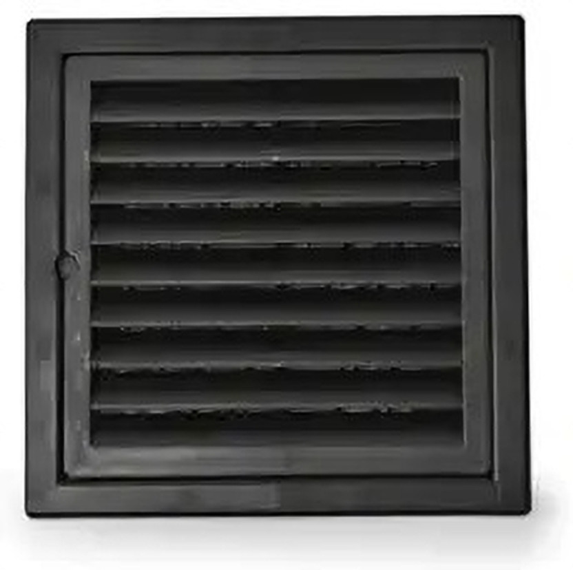 Ventlogic Black Plastic Air Vent Grille Cover for Wall Exhaust & Ventilation 6INCH 0 mm Exhaust Fan(BLACK)