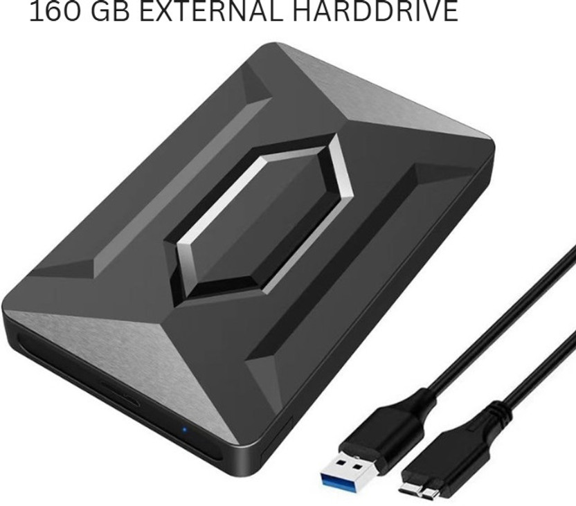 Carecase Slim Portable External Hard Drive USB 3.0 160 GB External Hard Disk Drive (HDD)(For PC, Mac, Laptop, PS4, Xbox One Black)
