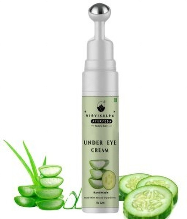NIRVIKALPA AYURVEDA Under Eye Dark Circle Cream, Reduces Puffiness, Hydrates & Brightens for a Fresh(15 ml)