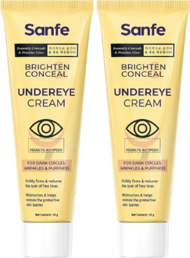 Sanfe Sanfe Brighten & Conceal Undereye Cream| Eye Care for Dark Circles Puffiness|Pack of 2(20 g) - Flipkart Deal