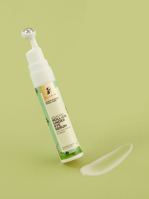 Pilgrim Squalane Under Eye Dark Circle Cream Roll On for Women Men, Wrinkles & Puffiness(15 ml)